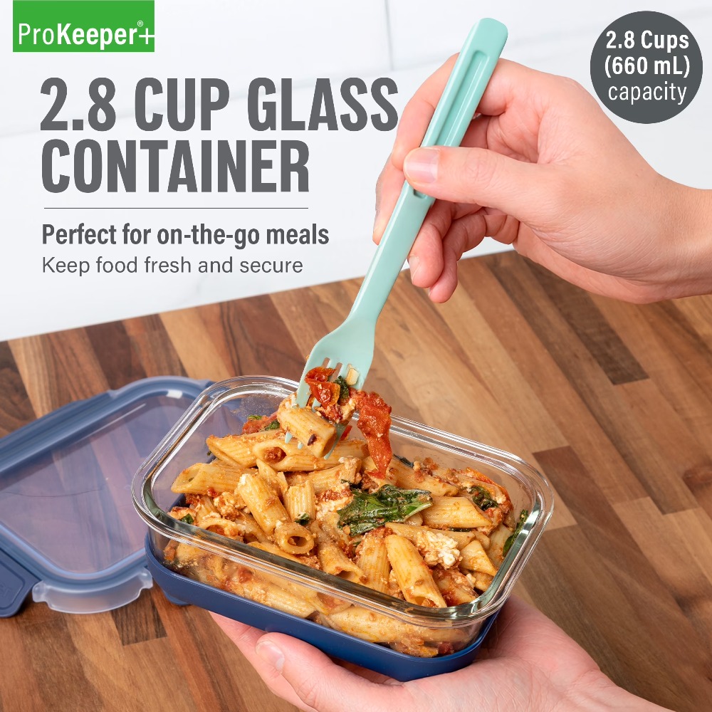 Food Snacks Box - 2.8 Cup Glass Food Storage Container