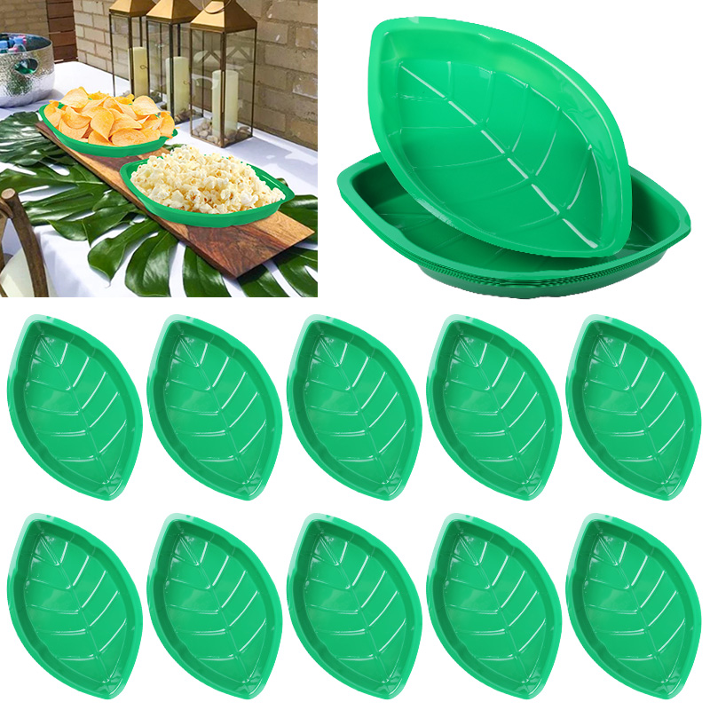 Food Snacks That Are Green - 6Pcs Green Palm Leaf Plate Snack