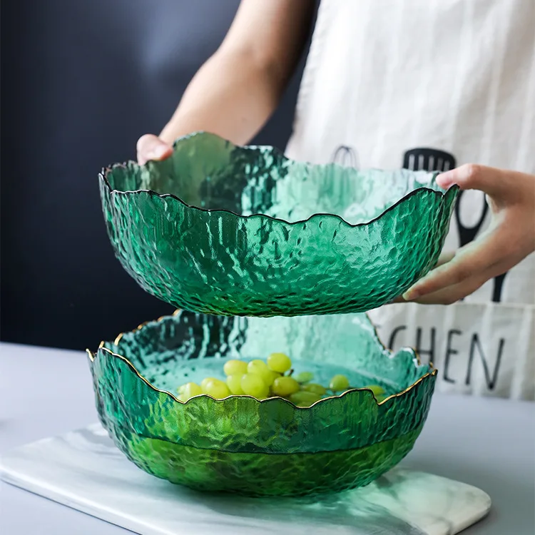 Food Snacks That Are Green - New Japanese Style Green Glass Bowl