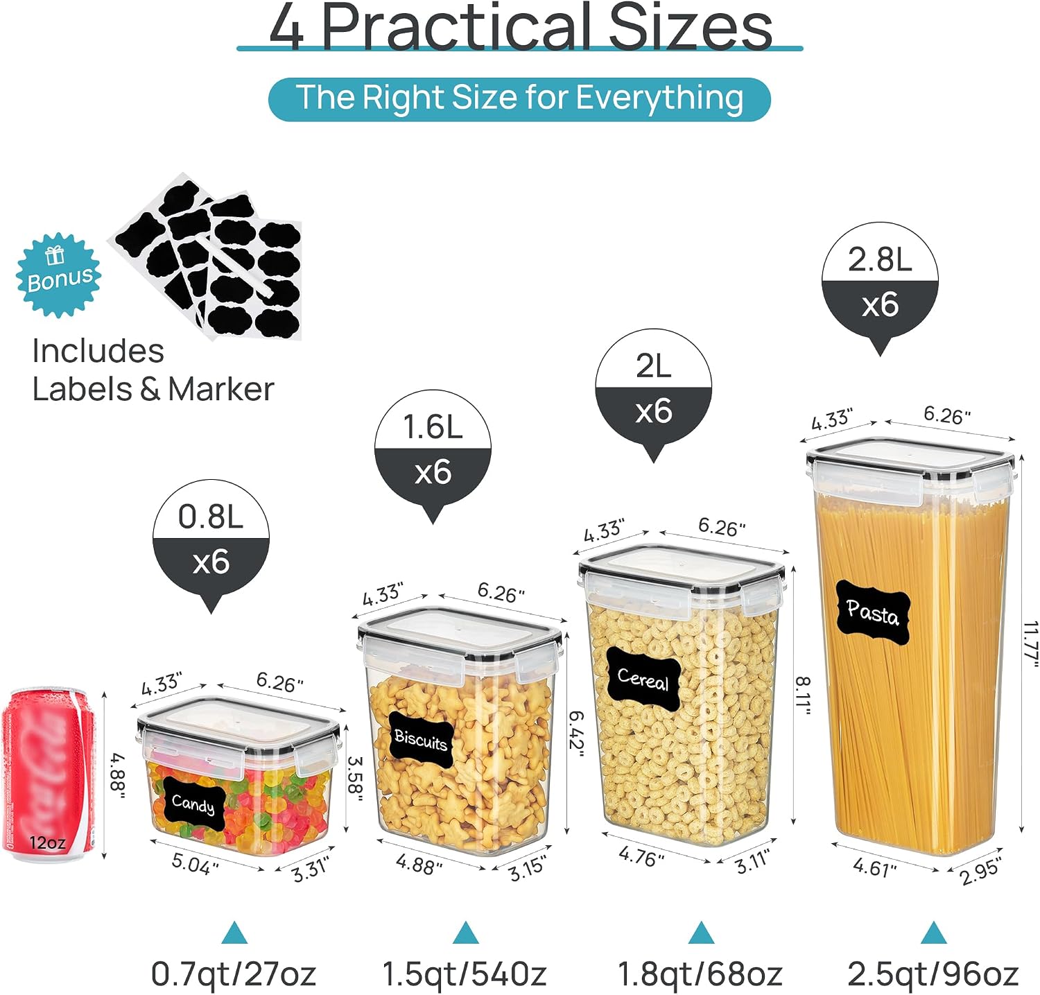 Vtopmart Airtight Food Storage - огляд і ціна Food Snacks Label