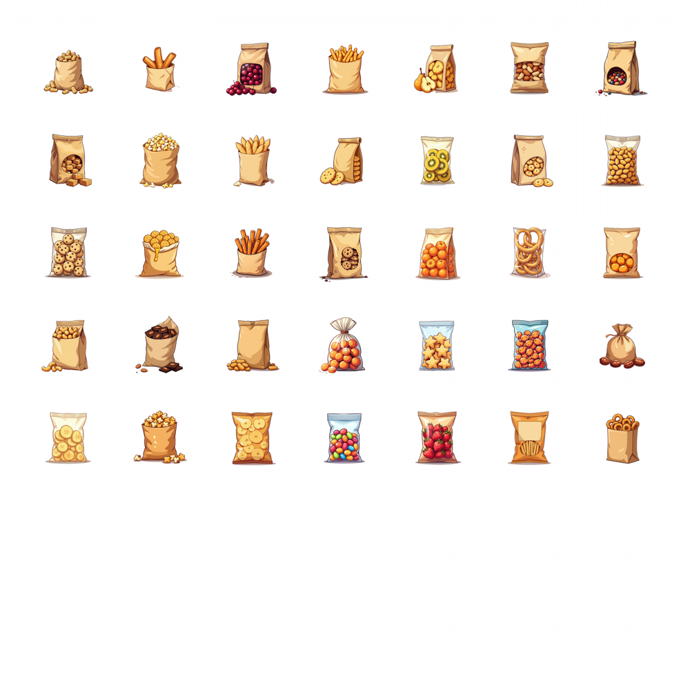 35pcs-100pcs Decals  crunchy S - огляд і ціна Food Snacks Label