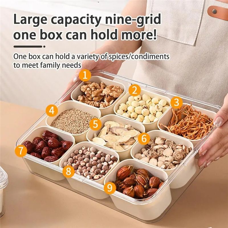 9 Compartments Divided Serving - огляд і ціна Food Snacks Box