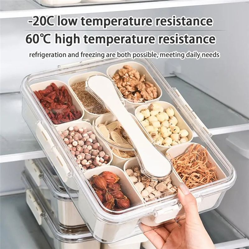 9 Compartments Divided Serving - огляд і ціна Food Snacks Box