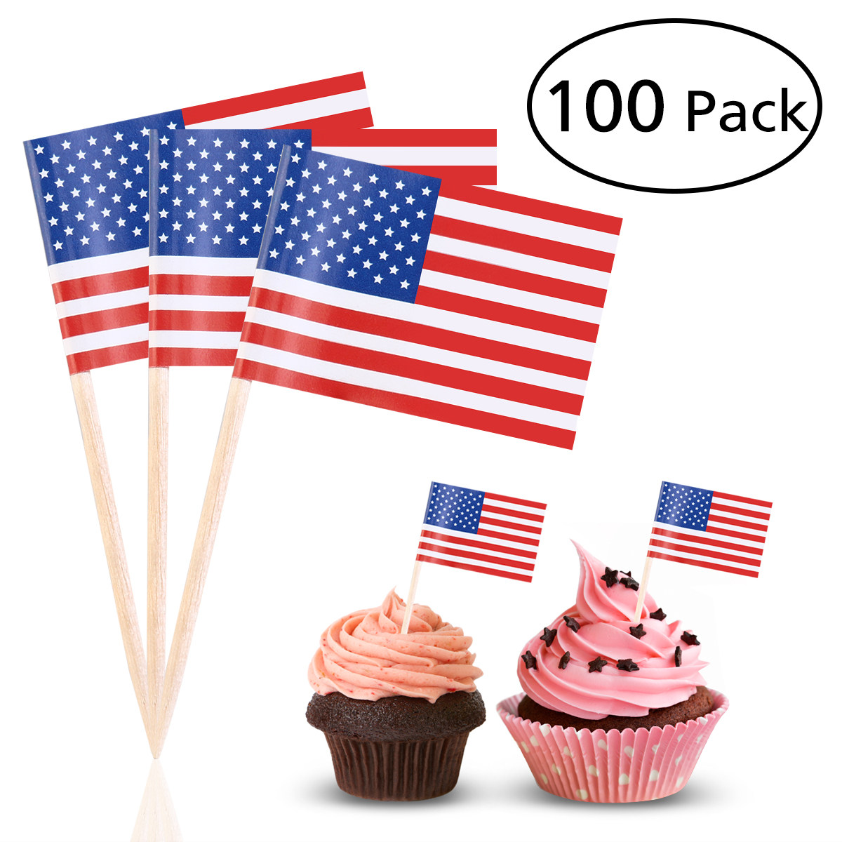 100Pcs American Flag Picks 2.5 - огляд і ціна Food Snacks For Party