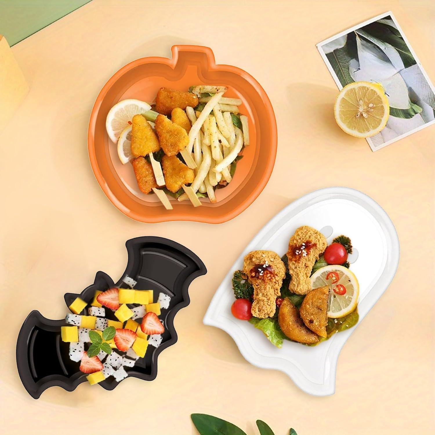 Reusable Halloween Plates Set  - огляд і ціна Food Snacks For Party