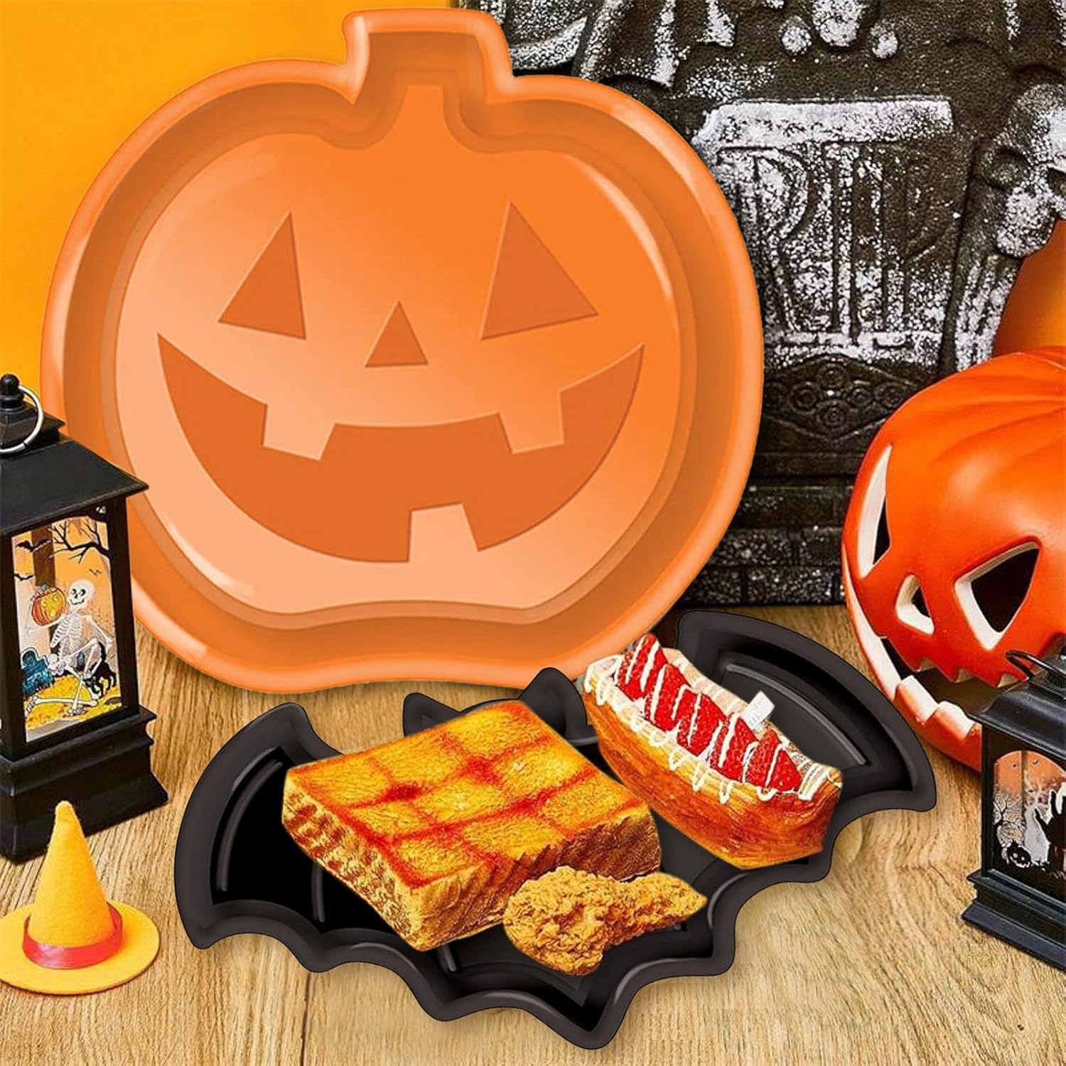 Reusable Halloween Plates Set  - огляд і ціна Food Snacks For Party