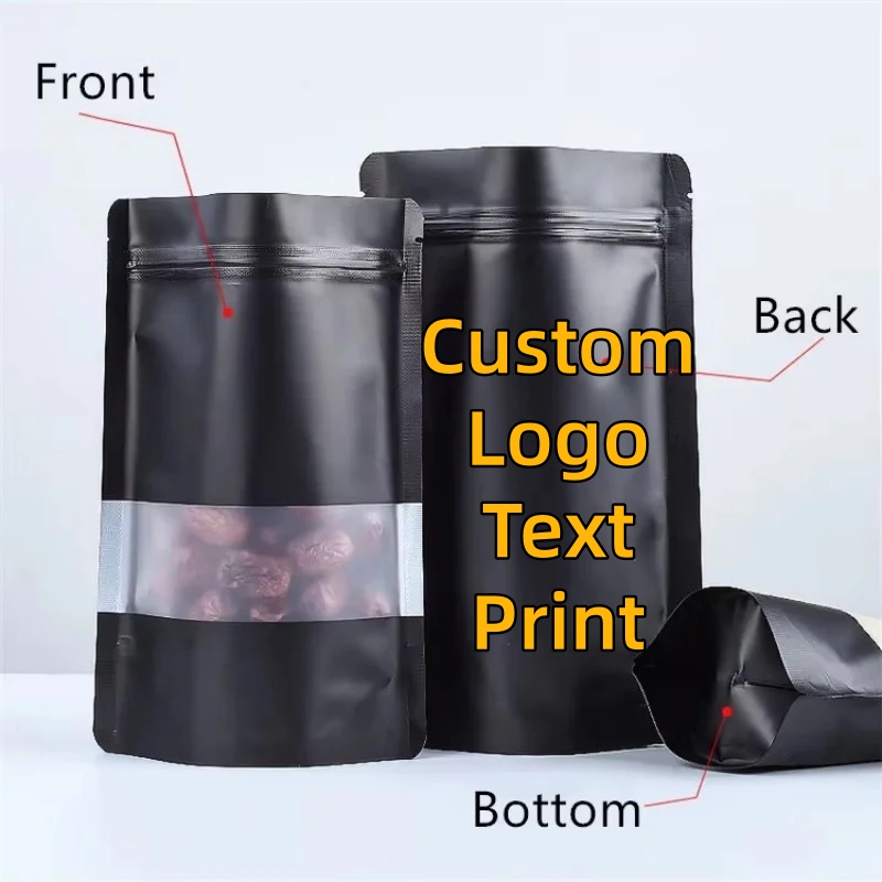 100PCS Stand-up Matte Black Al - огляд і ціна Food Snacks For Party