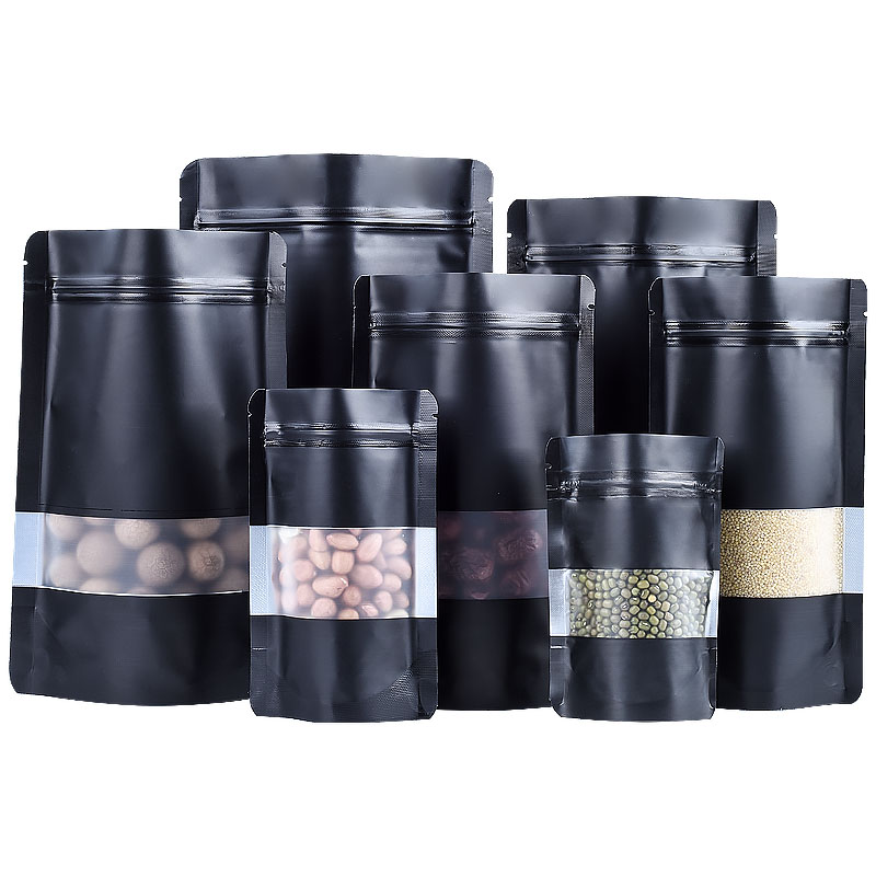 100PCS Stand-up Matte Black Al - огляд і ціна Food Snacks For Party