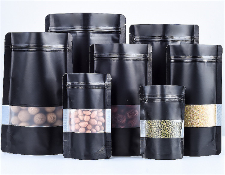 100PCS Stand-up Matte Black Al - огляд і ціна Food Snacks For Party