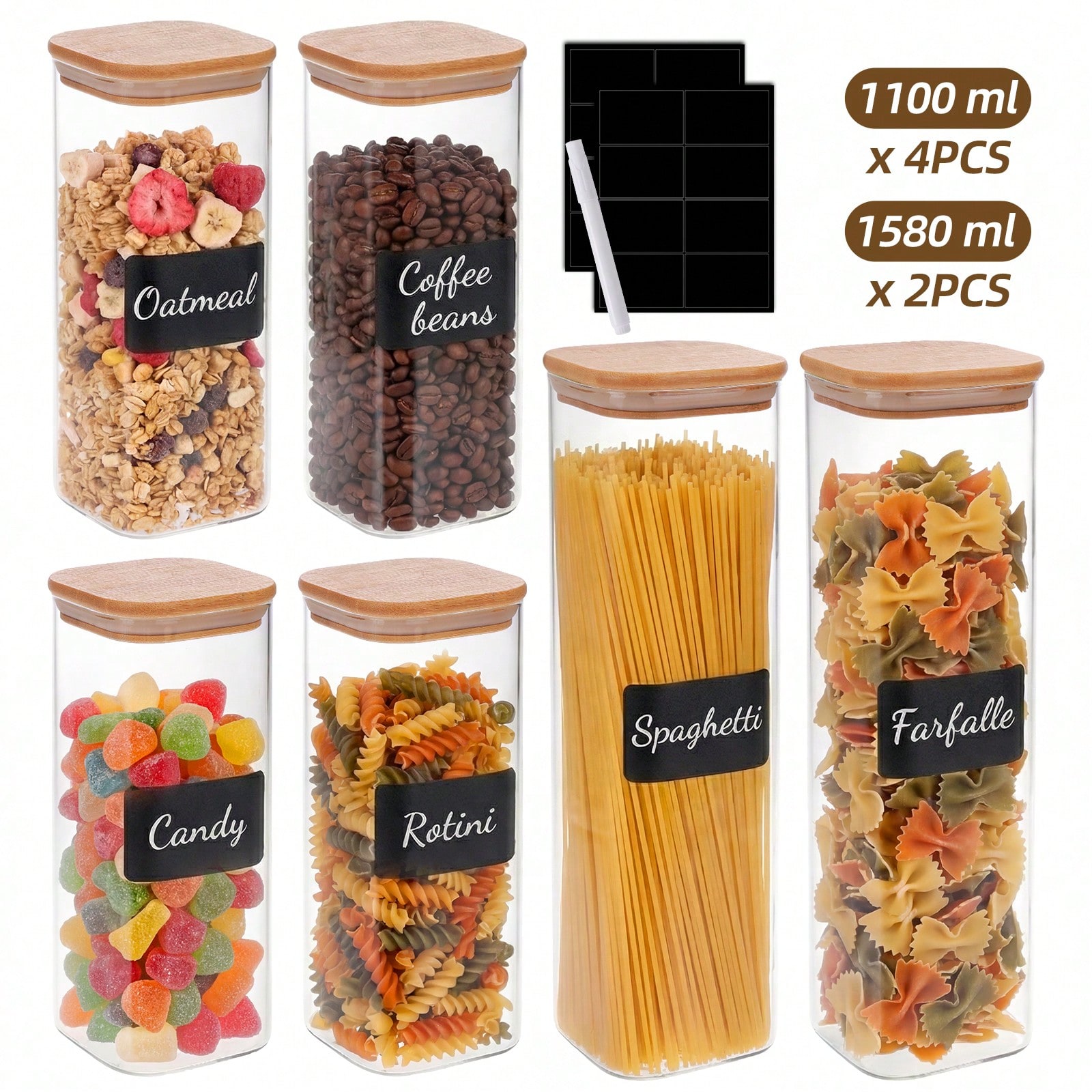 Glass Food Storage Containers  - огляд і ціна Food Snacks Label