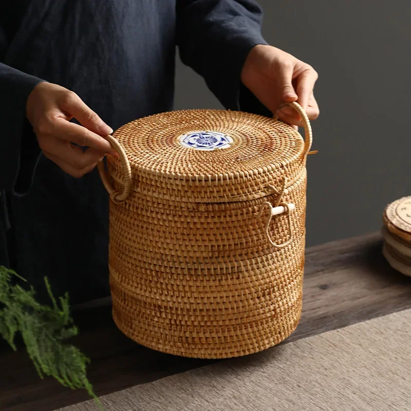 Handwoven Rattan Tea Storage B - огляд і ціна Food Snacks That Are Green