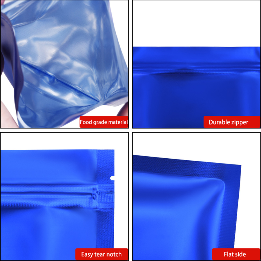 100pcs Matte Blue Foil Zipper  - огляд і ціна Snacks Food Usa