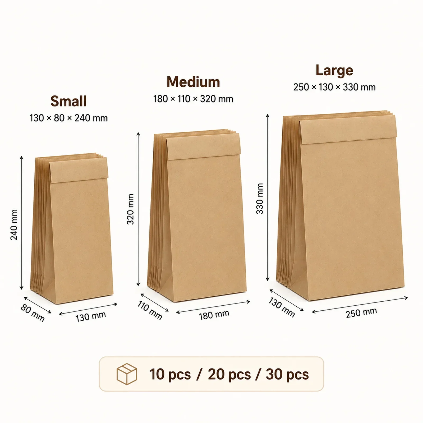 10-30Pcs Small Brown Kraft Pap - огляд і ціна Food Snacks Gifts