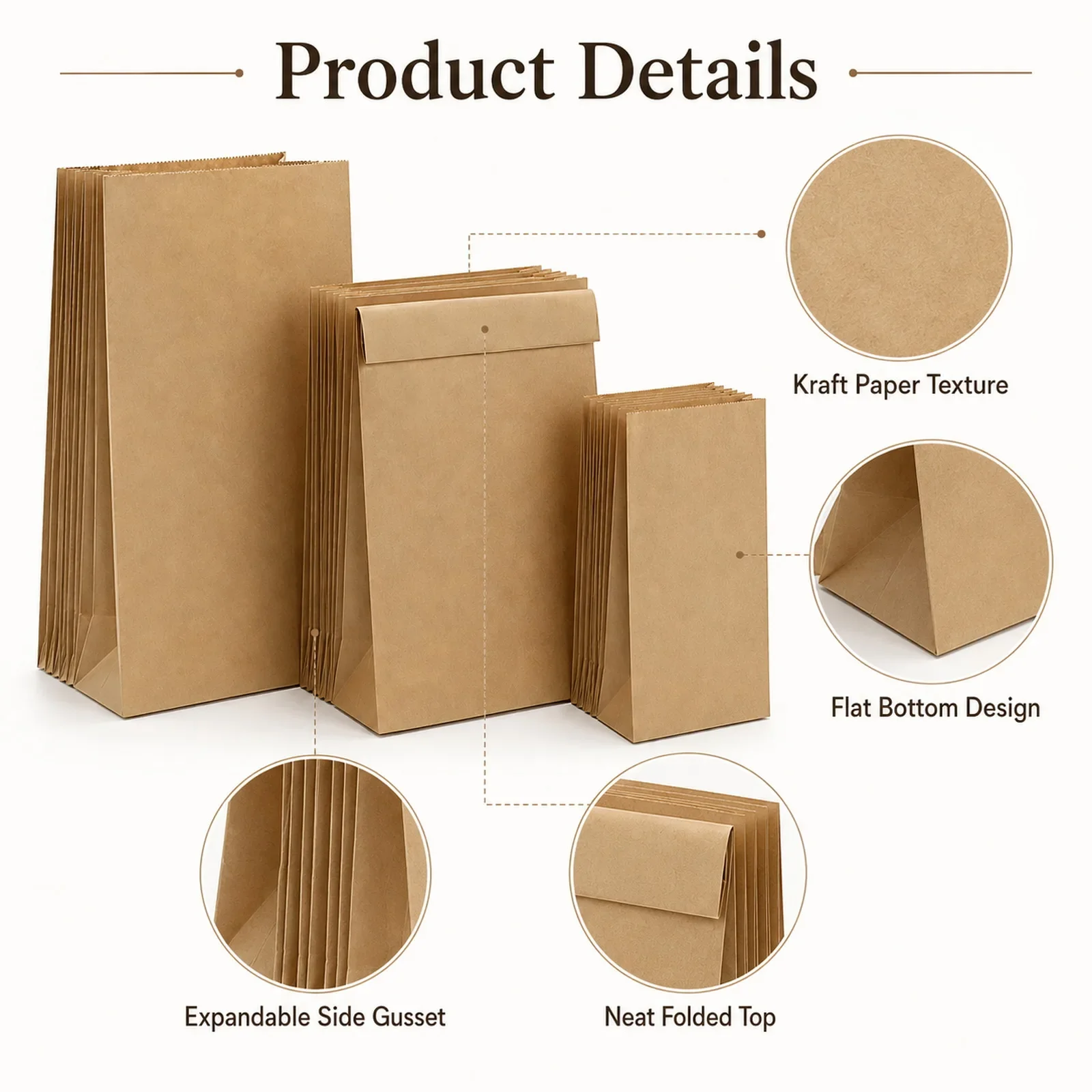 10-30Pcs Small Brown Kraft Pap - огляд і ціна Food Snacks Gifts